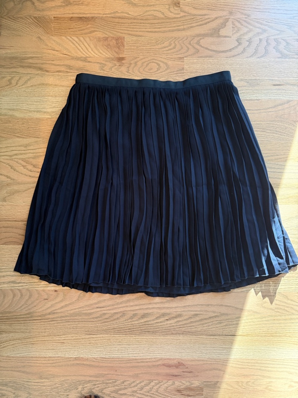 J. Crew Black Pleated Skater Skirt